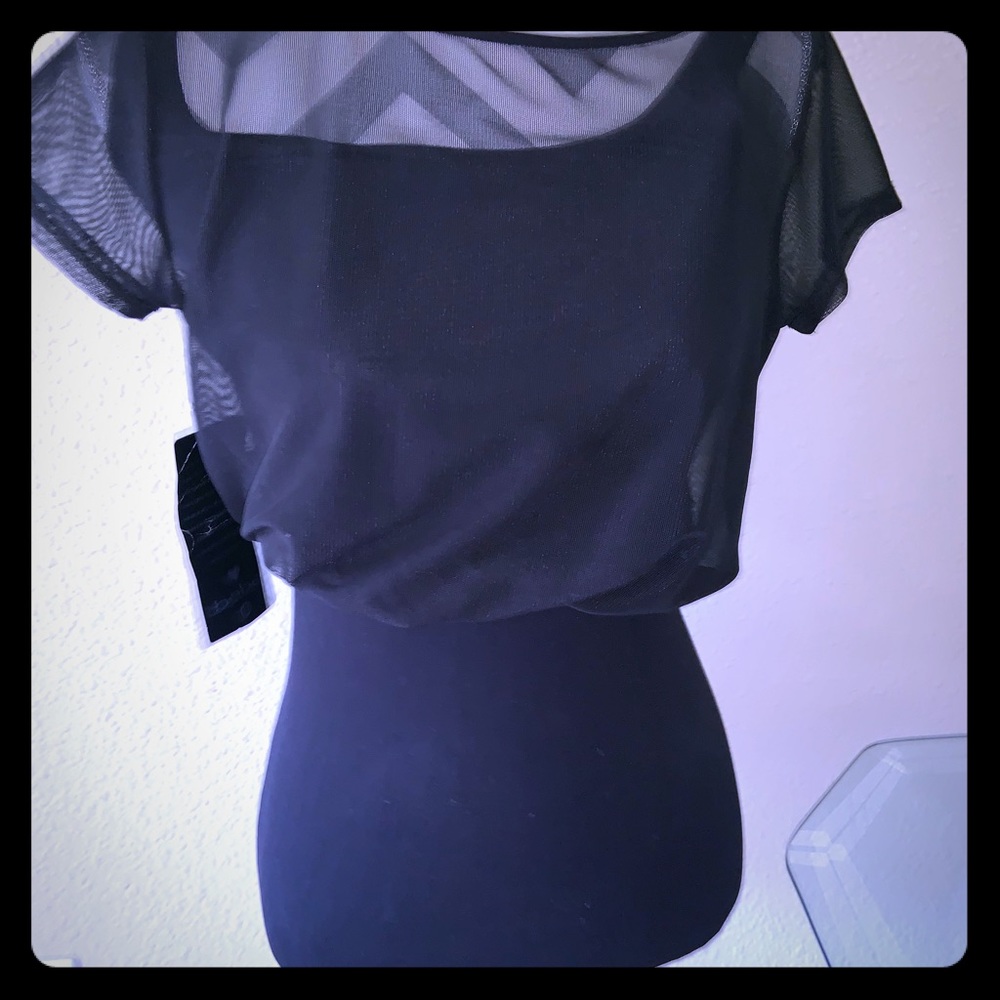 Black Bebe dress with classy sheer detail